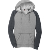 Custom District Womens Lightweight Fleece Raglan Hoodie. H Grey/H Char