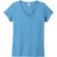 Custom District Womens The Concert Tee V-Neck Aquatic Blue