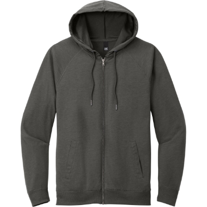 Custom District Featherweight French Terry Full-Zip Hoodie Washed Coal Gray