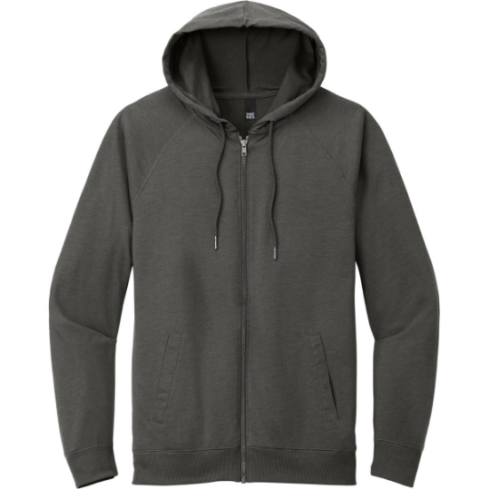 Custom District Featherweight French Terry Full-Zip Hoodie Washed Coal Gray