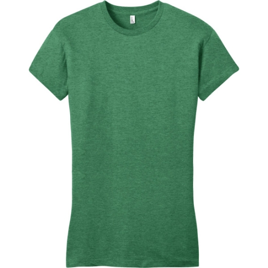 Custom District Womens Fitted Very Important Tee . Heathered Kelly Green