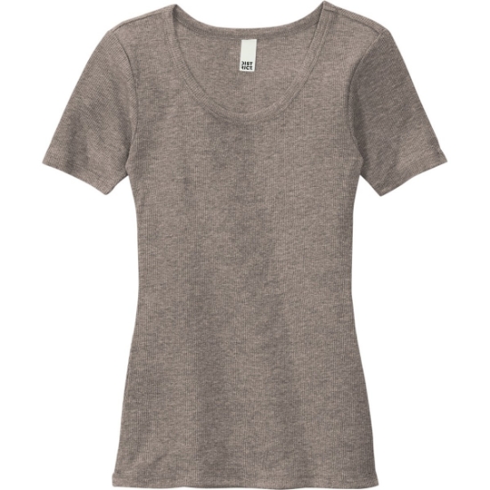 Custom District Womens V.I.T. Rib Scoop Neck Tee Grey Frost