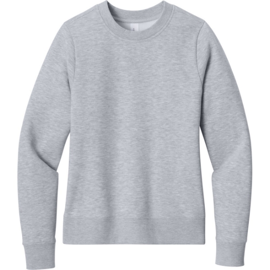 Custom District Womens V.I.T. Fleece Crew Light Heather Gray