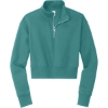 Custom District Womens V.I.T. Fleece 1/2-Zip Eucalyptus Blue