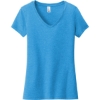 Custom District Womens Very Important Tee V-Neck. Hthrd Brt Turq