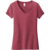 Custom District Womens Very Important Tee V-Neck. Heathered Cardinal Red
