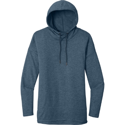 Custom District Womens Featherweight French Terry Hoodie Washed Indigo Blue