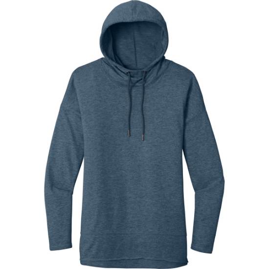 Custom District Womens Featherweight French Terry Hoodie Washed Indigo Blue