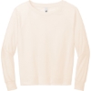 Custom District Womens Featherweight French Terry Long Sleeve Crewneck Gardenia Beige