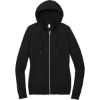 Custom District Womens Featherweight French Terry Full-Zip Hoodie Black