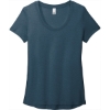 Custom District Womens Flex Scoop Neck Tee Heathered Neptune Blue