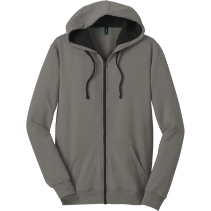 Custom District The Concert Fleece Full-Zip Hoodie. Grey