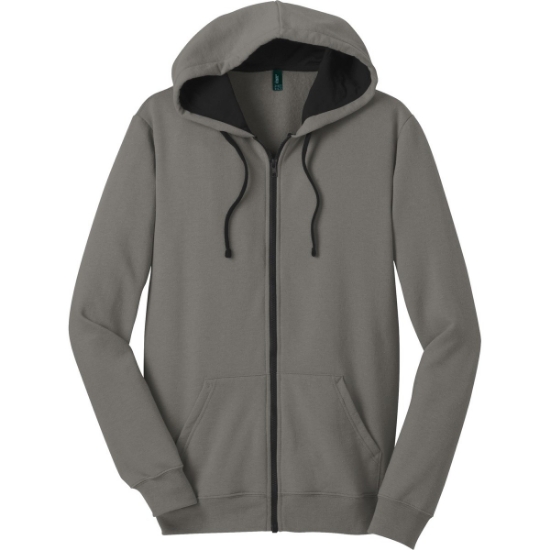Custom District The Concert Fleece Full-Zip Hoodie. Grey