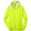 Custom District The Concert Fleece Full-Zip Hoodie. Neon Yellow