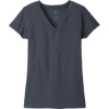 Custom District Womens Re-Tee V-Neck Heathered Navy Blue