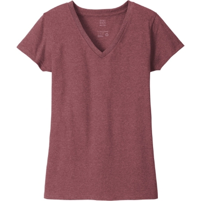 Custom District Womens Re-Tee V-Neck Maroon Heather Red