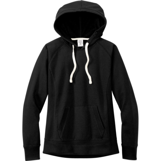 Custom District Womens Re-Fleece Hoodie Black