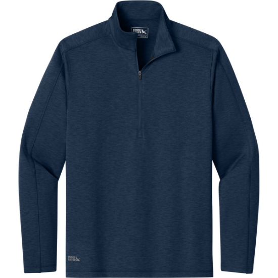 Custom Eddie Bauer Adventurer 1/4-Zip River Blue Navy Heather