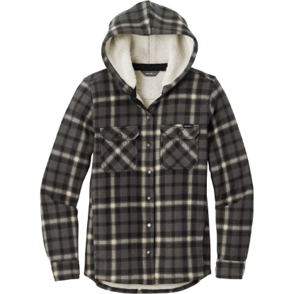 Custom Eddie Bauer Womens Woodland Shirt Jac Gray Steel/Bone White Plaid