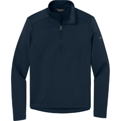 Custom Eddie Bauer Smooth Mid Layer Fleece 1/2-Zip River Blue Navy