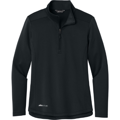Custom Eddie Bauer Womens Smooth Mid Layer Fleece 1/2-Zip Black