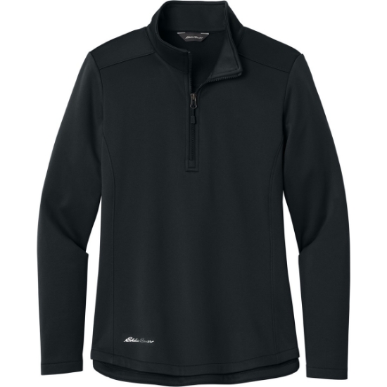 Custom Eddie Bauer Womens Smooth Mid Layer Fleece 1/2-Zip Black