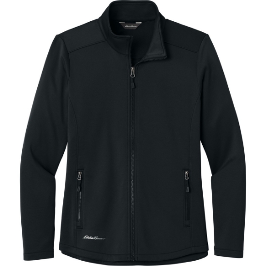 Custom Eddie Bauer Womens Smooth Mid Layer Fleece Full-Zip Black