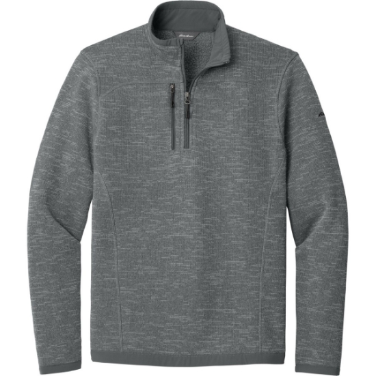 Custom Eddie Bauer Sweater Fleece 1/4-Zip. Dark Grey Hthr