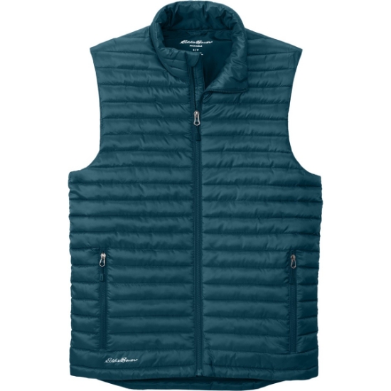 Custom Eddie Bauer Packable Quilted Vest Adriatic Blue