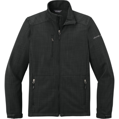 Custom Eddie Bauer Shaded Crosshatch Soft Shell Jacket. Black