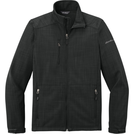 Custom Eddie Bauer Shaded Crosshatch Soft Shell Jacket. Black