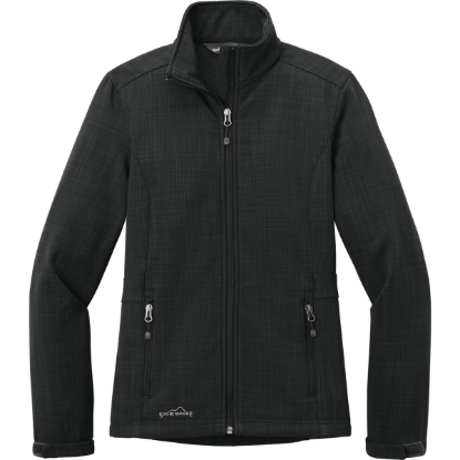 Custom Eddie Bauer Womens Shaded Crosshatch Soft Shell Jacket. Black