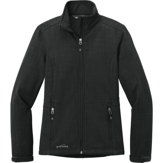Custom Eddie Bauer Womens Shaded Crosshatch Soft Shell Jacket. Black