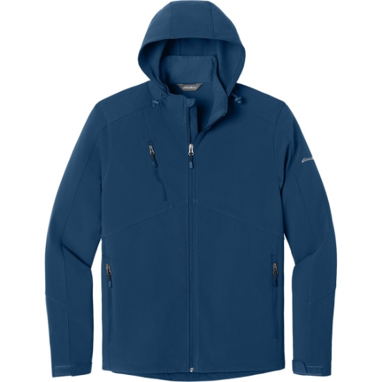 Custom Eddie Bauer Hooded Soft Shell Parka. Admiral Blue