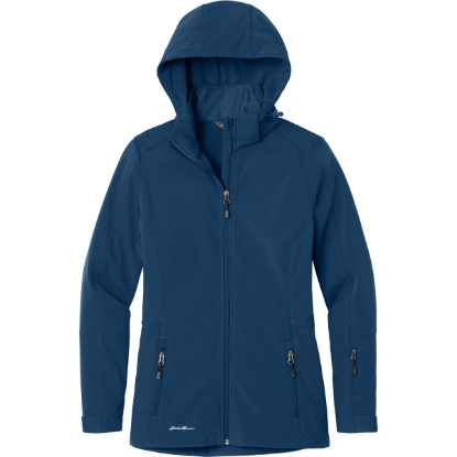 Custom Eddie Bauer Womens Hooded Soft Shell Parka. Admiral Blue