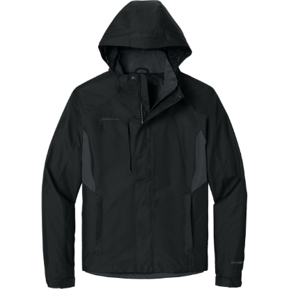 Custom Eddie Bauer Rain Jacket. Black/Gray Steel