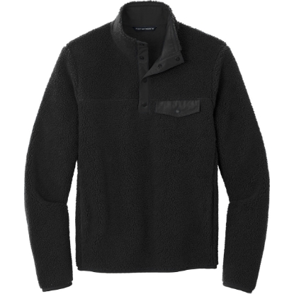 Custom Port Authority Camp Fleece Snap Pullover Deep Black
