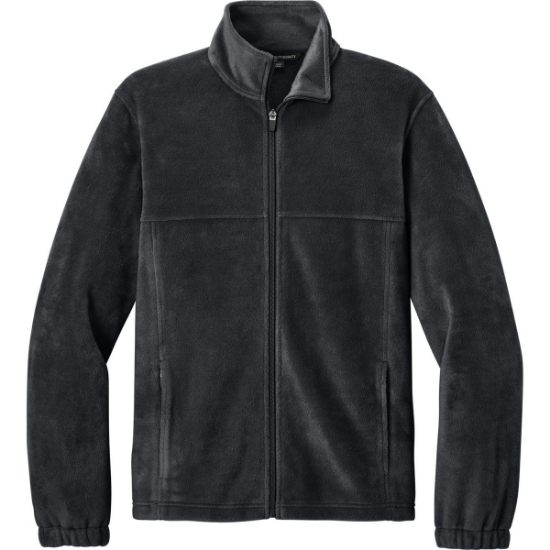 Custom Port Authority Plush Fleece Full-Zip Jacket Black