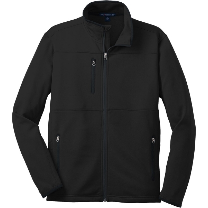 Custom Port Authority Pique Fleece Jacket. Black