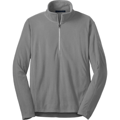 Custom Port Authority Microfleece 1/2-Zip Pullover. Pearl Grey