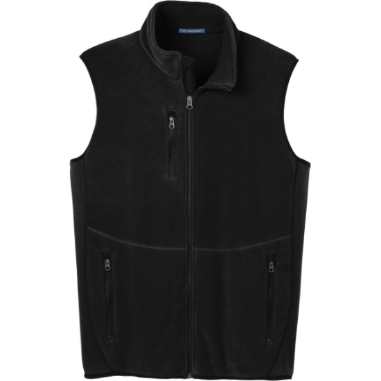 Custom Port Authority R-Tek Pro Fleece Full-Zip Vest. Black/Black
