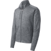 Custom Port Authority Digi Stripe Fleece Jacket. Grey