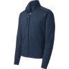 Custom Port Authority Digi Stripe Fleece Jacket. Navy Blue Stripe