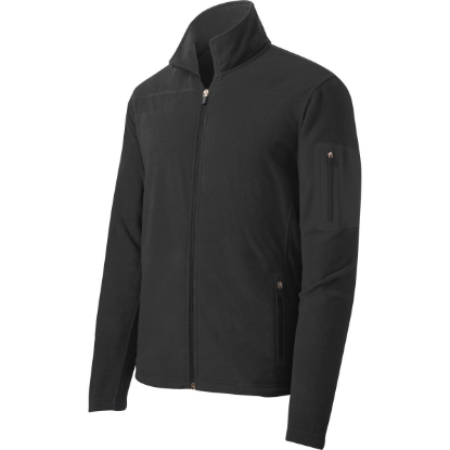 Custom Port Authority Summit Fleece Full-Zip Jacket. Black/Black
