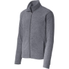 Custom Port Authority Heather Microfleece Full-Zip Jacket. True Navy Blue Heather