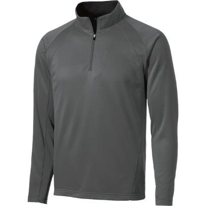 Custom Sport-Tek Sport-Wick Fleece 1/4-Zip Pullover. Dark Smoke Gray/Black
