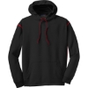 Custom Sport-Tek Tech Fleece Colorblock Hooded Sweatshirt. Black/True Red