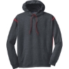 Custom Sport-Tek Tech Fleece Colorblock Hooded Sweatshirt. Graphite Heather Gray/True Red