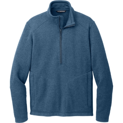 Custom Port Authority Arc Sweater Fleece 1/4-Zip Insignia Blue Heather