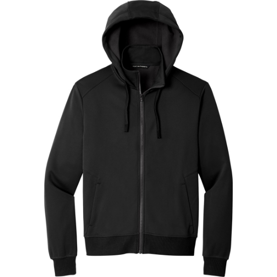 Custom Port Authority Smooth Fleece Hooded Jacket Deep Black